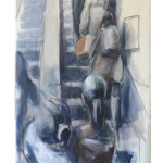 Rolltreppe, 2018, 175x100 cm, Acryl auf Leinwand
